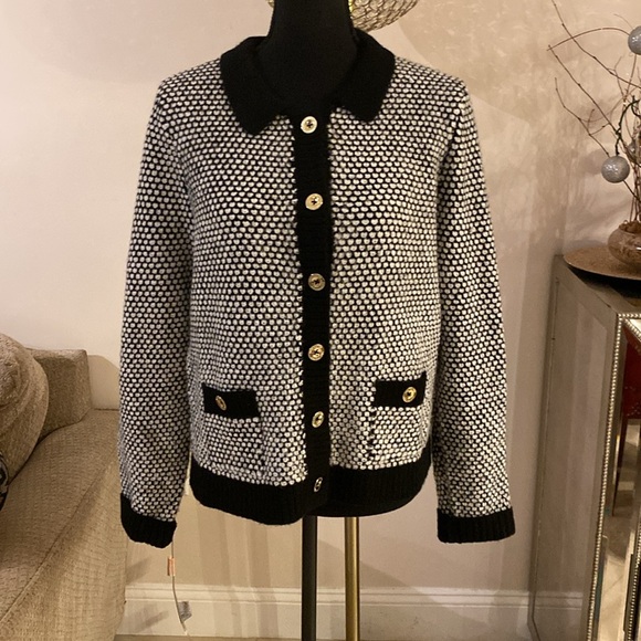 Lilly Pulitzer Monochrome Button-Up Cardigan size L - Picture 3 of 7